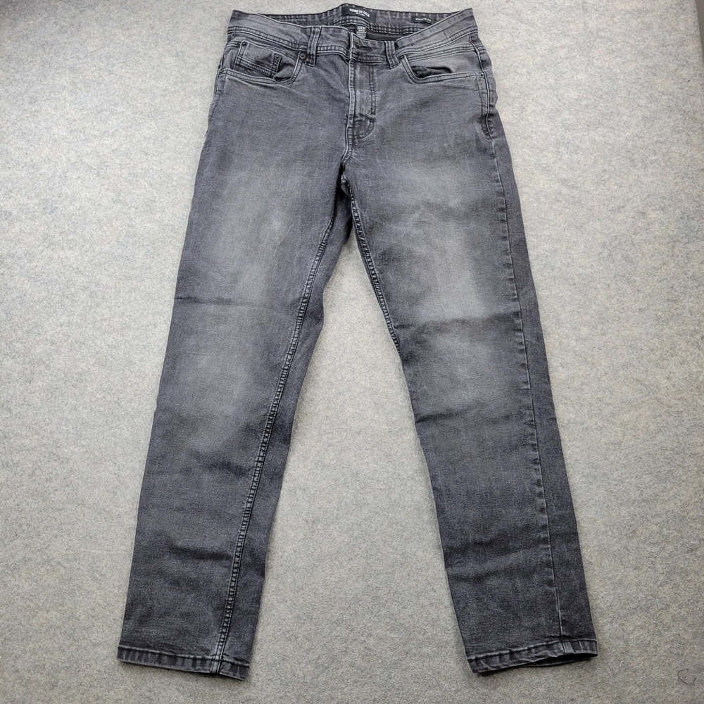 Kenneth Cole New York Mens Athletic Fit Jeans 32x30 Charcoal Gray Faded Denim